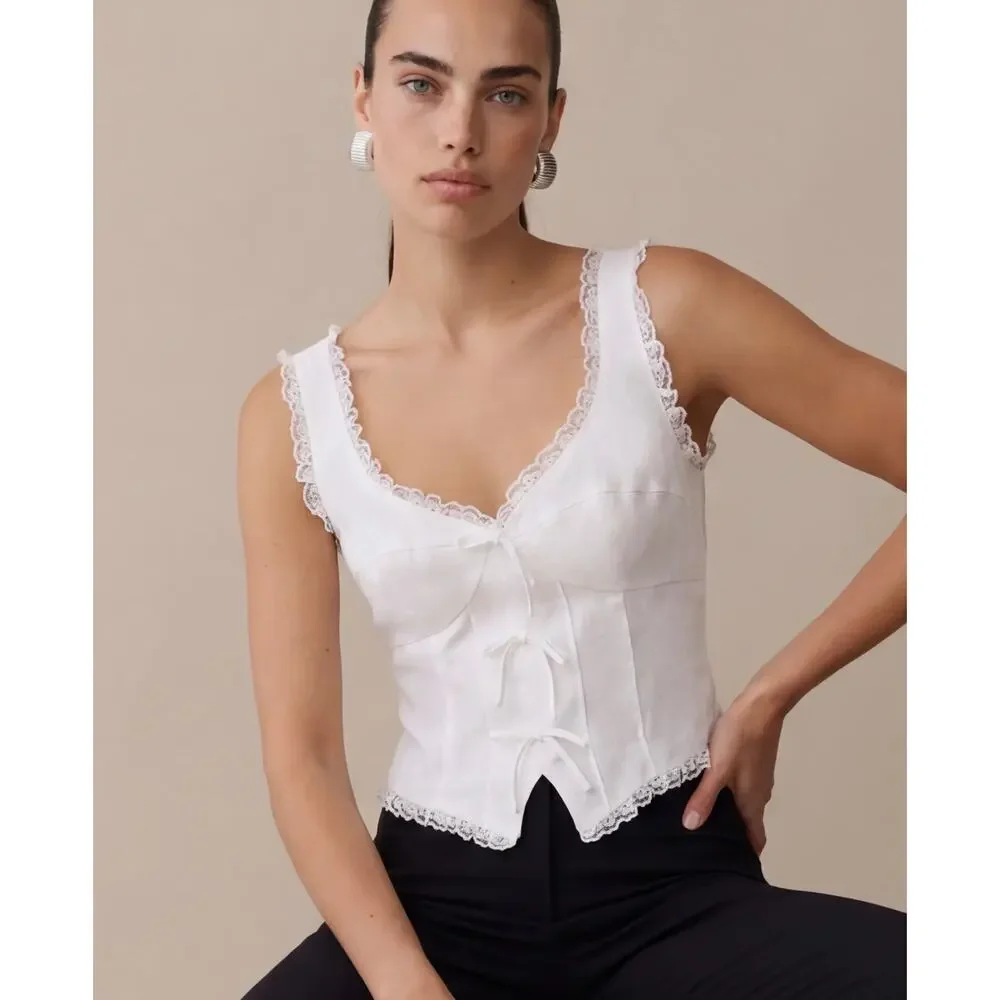 New Kourt Giogia Top ivory blouse size 4 $122